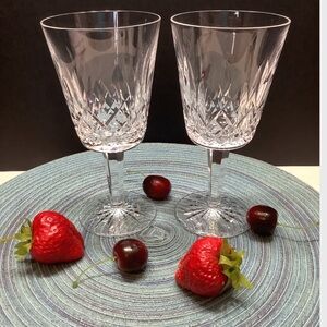 Waterford Crystal Wine Glasses, Pair, Lismore Pattern